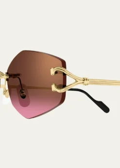 Cartier56mm Geometric Oval Sunglasses