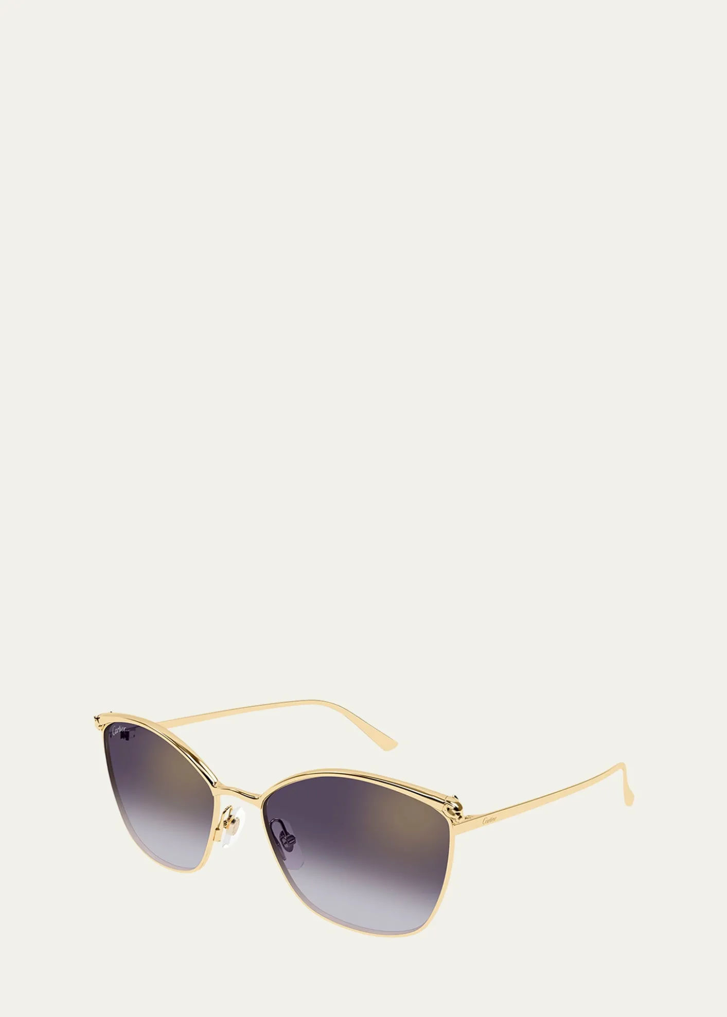 CartierPanthère Cat-Eye Metal Sunglasses