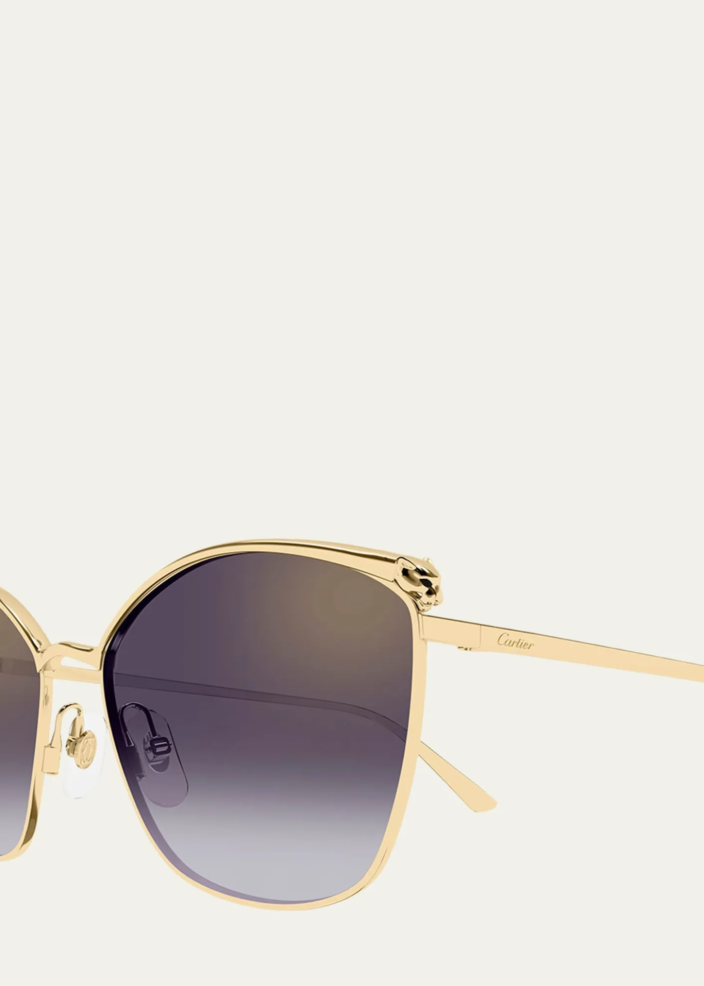CartierPanthère Cat-Eye Metal Sunglasses