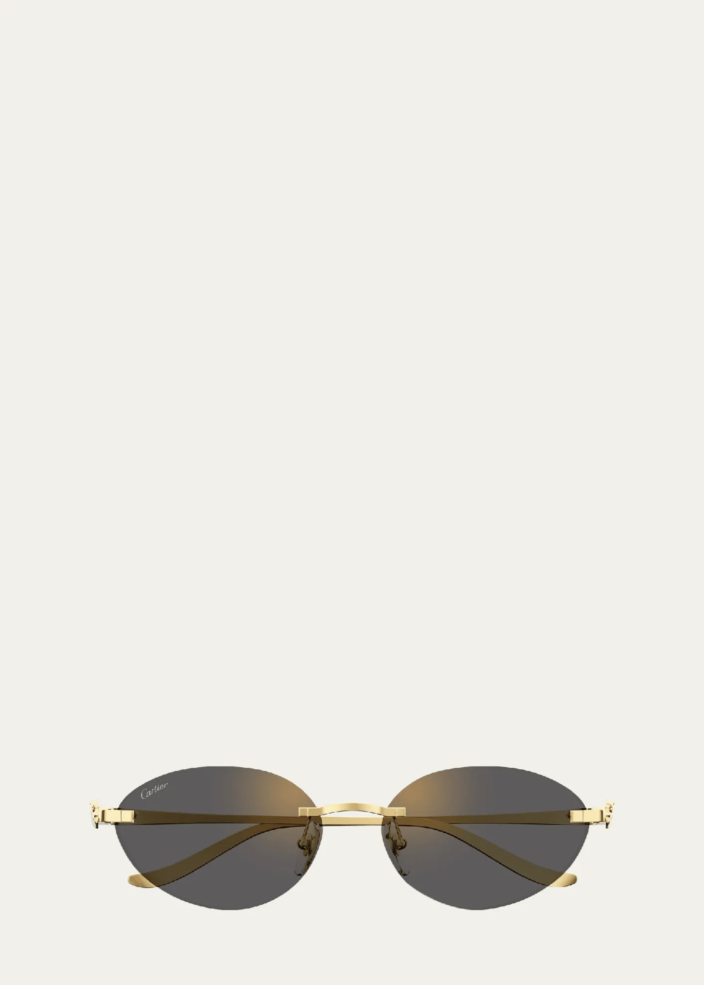CartierPanthère Rimless Metal Oval Sunglasses