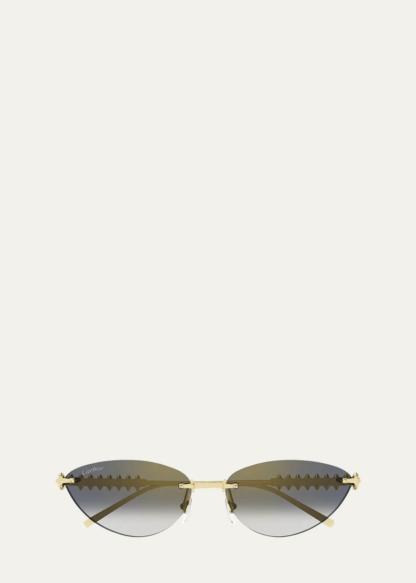 CartierRimless Metal Cat-Eye Sunglasses