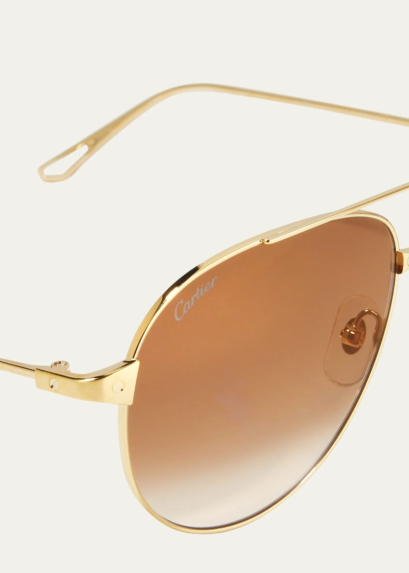 CartierSantos Screw Metal Aviator Sunglasses