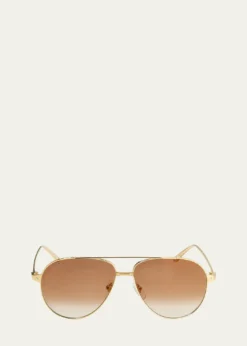 CartierSantos Screw Metal Aviator Sunglasses