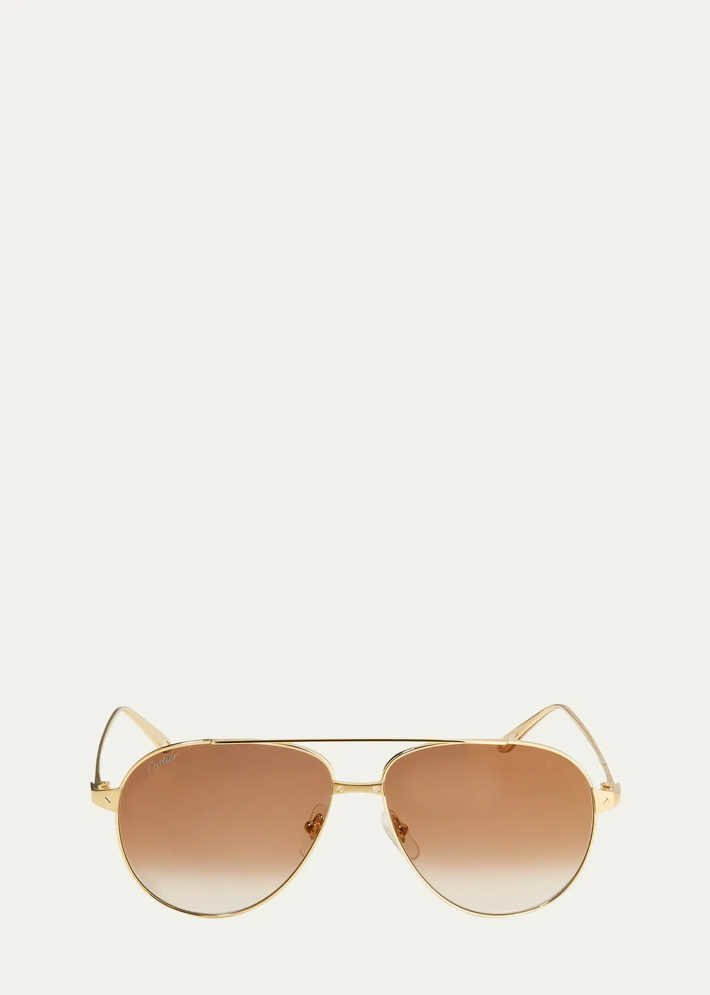 CartierSantos Screw Metal Aviator Sunglasses