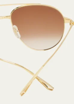 CartierSantos Screw Metal Aviator Sunglasses