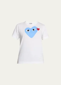 CDG PlayHeart Eyes Logo Short-Sleeve T-Shirt