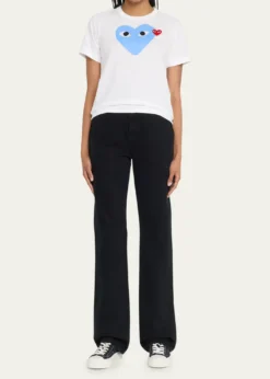 CDG PlayHeart Eyes Logo Short-Sleeve T-Shirt