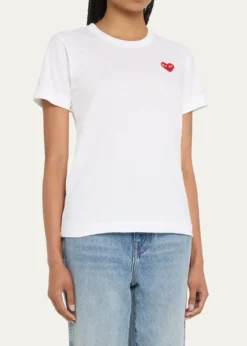 CDG PlayHeart Logo Short-Sleeve Cotton T-Shirt