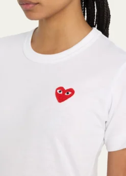 CDG PlayHeart Logo Short-Sleeve Cotton T-Shirt