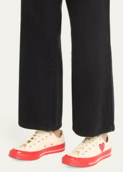 CDG Playx Converse Red Sole Canvas Low-Top Sneakers