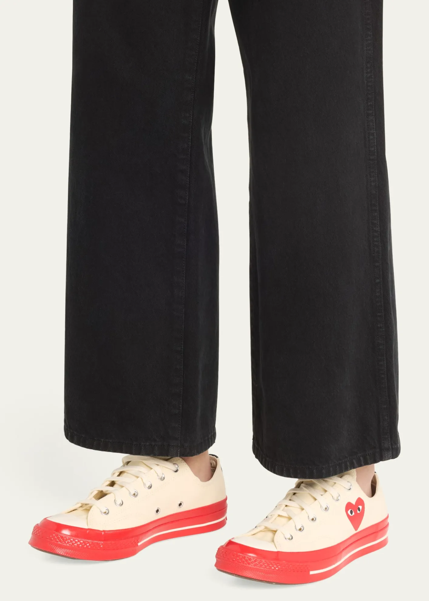 CDG Playx Converse Red Sole Canvas Low-Top Sneakers