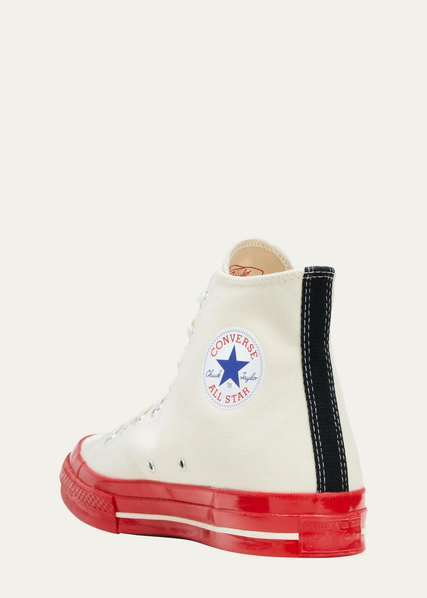 CDG Playx Converse Red Sole Canvas High-Top Sneakers
