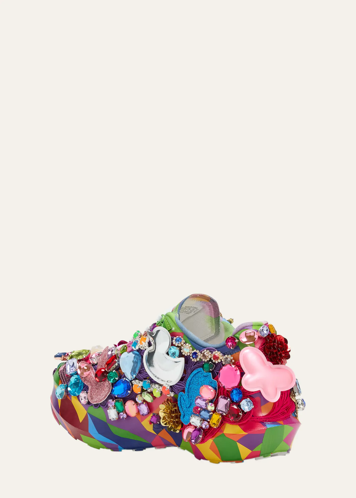 CDG x SalomonEmbellished Printed Leather Platform Sneakers