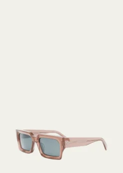 CelineBeveled Acetate Rectangle Sunglasses