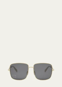 CelineEmbellished Triomphe Metal Square Sunglasses