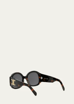 CelineMax Triomphe Round Acetate Sunglasses