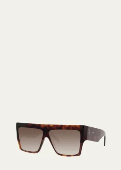 CelineMen's Chunky Rectangle Gradient Havana Sunglasses