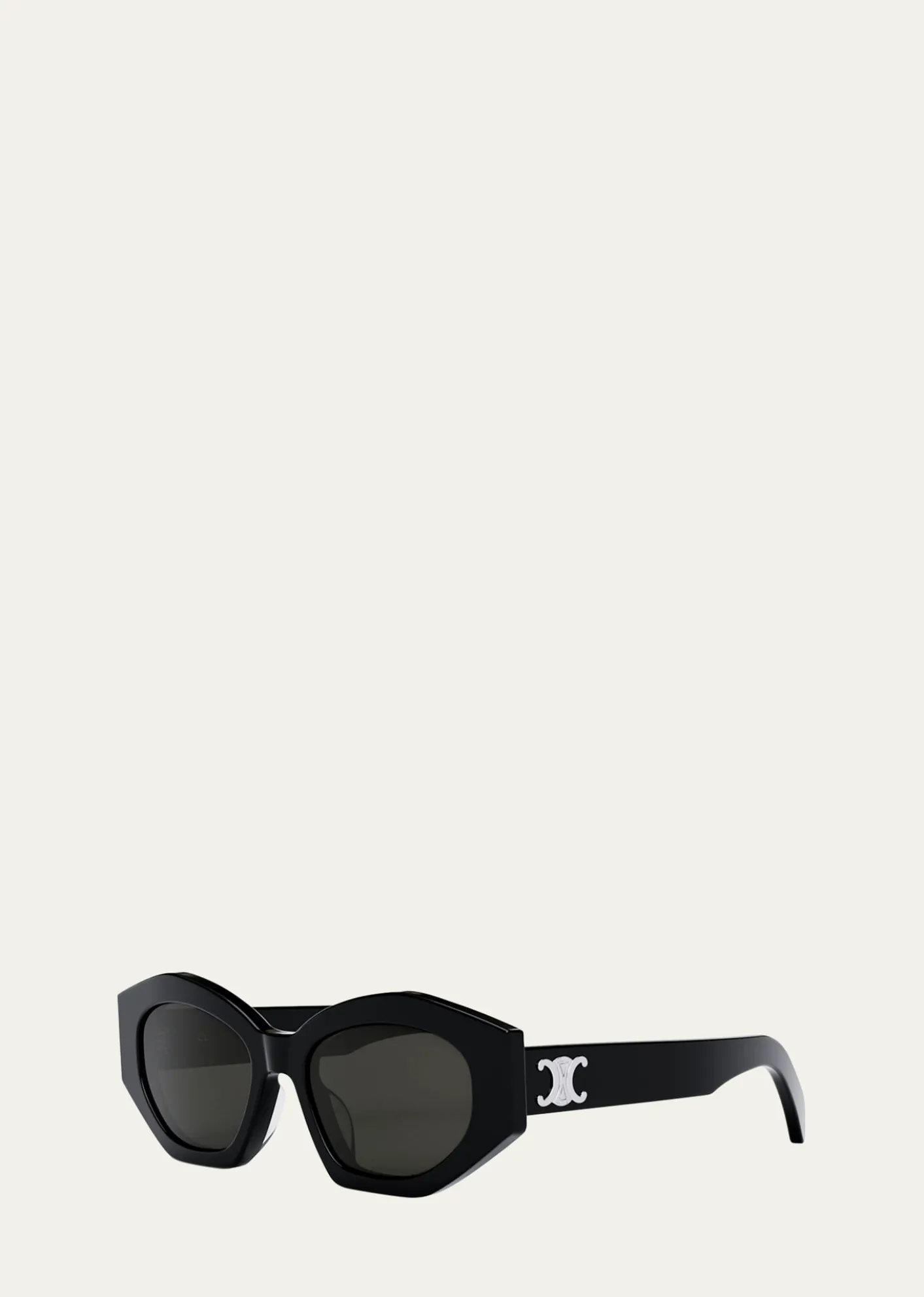 CelineMen's Triomphe Acetate and Nylon Oval Sunglasses