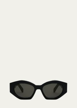 CelineMen's Triomphe Acetate and Nylon Oval Sunglasses