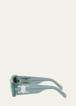 CelineMen's Triomphe Rectangular Acetate Sunglasses