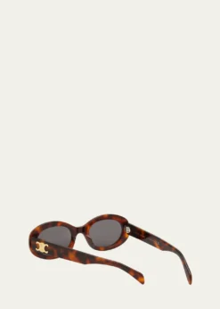 CelineTriomphe Logo Oval Acetate Sunglasses
