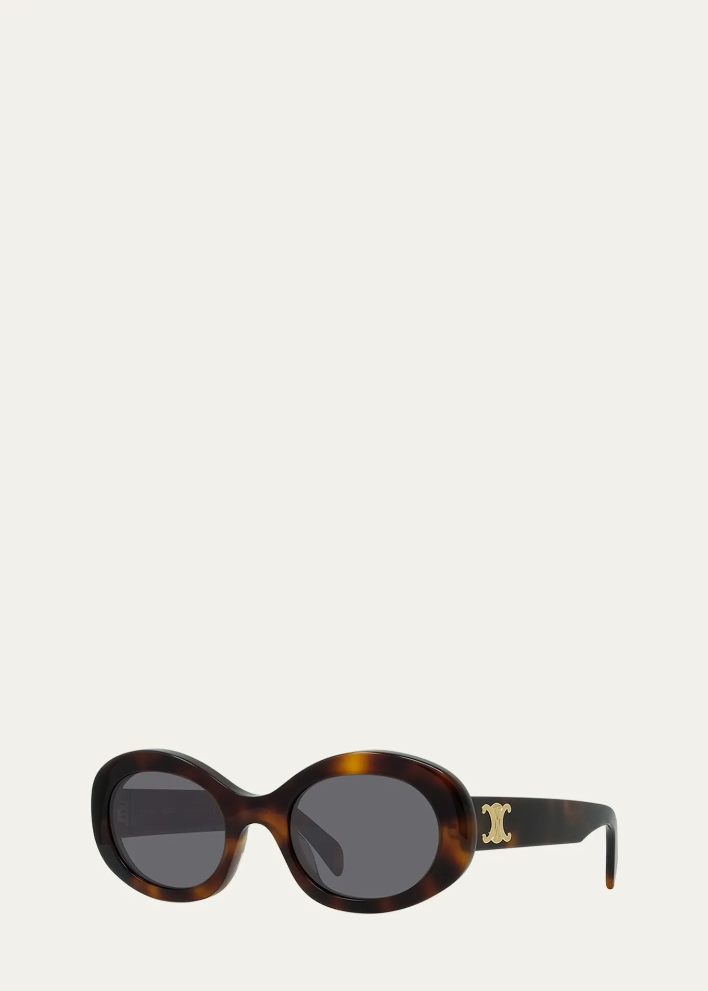CelineTriomphe Logo Oval Acetate Sunglasses