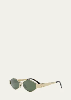 CelineTriomphe Round Metal & Acetate Sunglasses