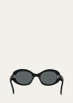 CelineTriomphe Logo Oval Acetate Sunglasses