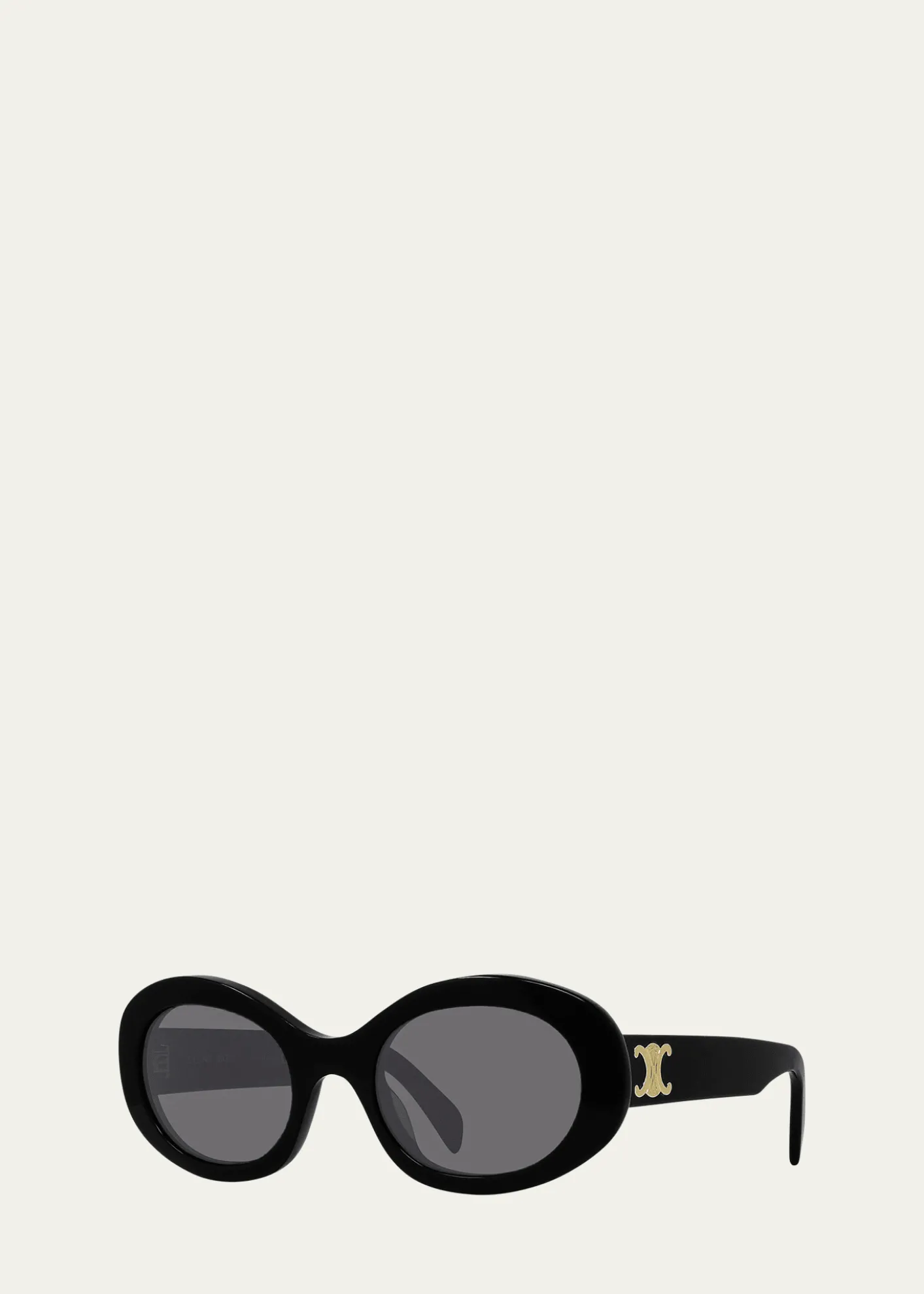 CelineTriomphe Logo Oval Acetate Sunglasses