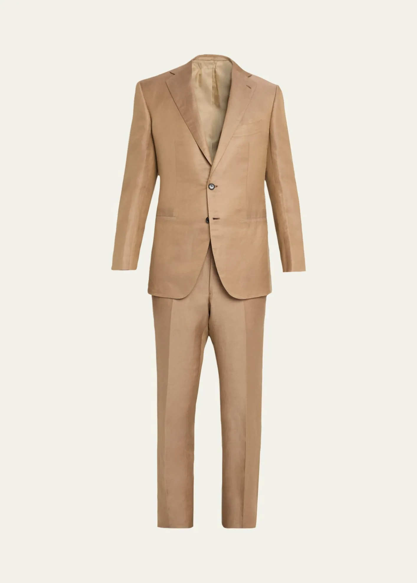 Cesare AttoliniMen's Linen and Silk Topstitch-Pocket Two-Piece Suit