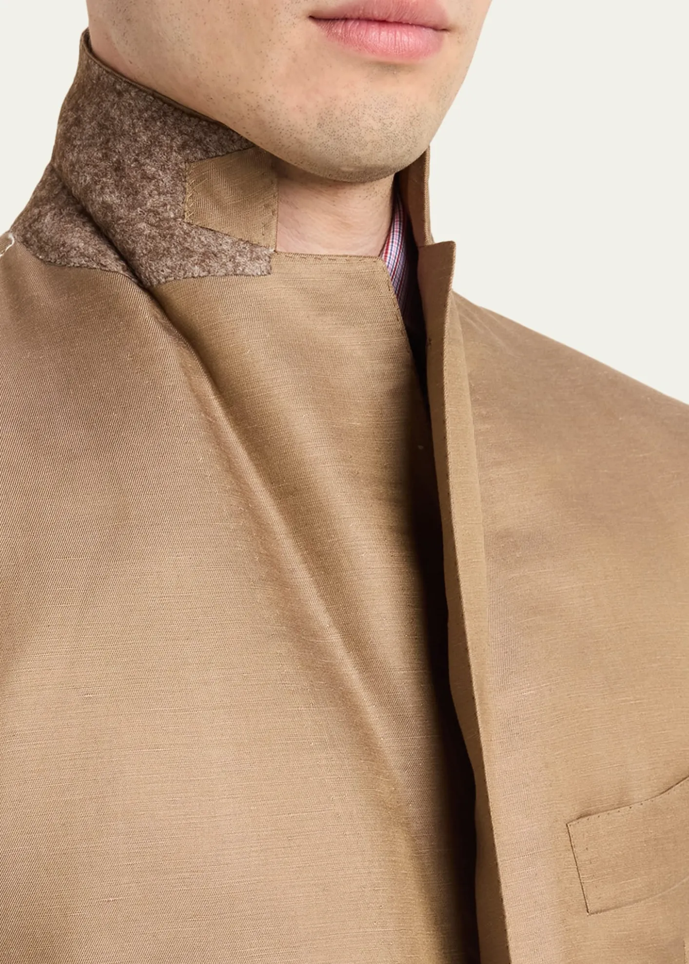 Cesare AttoliniMen's Linen and Silk Topstitch-Pocket Two-Piece Suit
