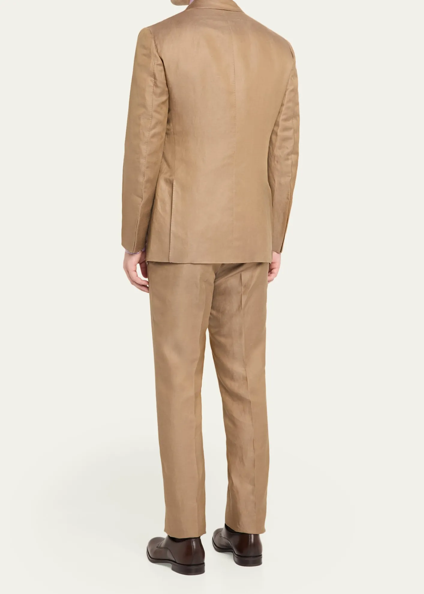 Cesare AttoliniMen's Linen and Silk Topstitch-Pocket Two-Piece Suit
