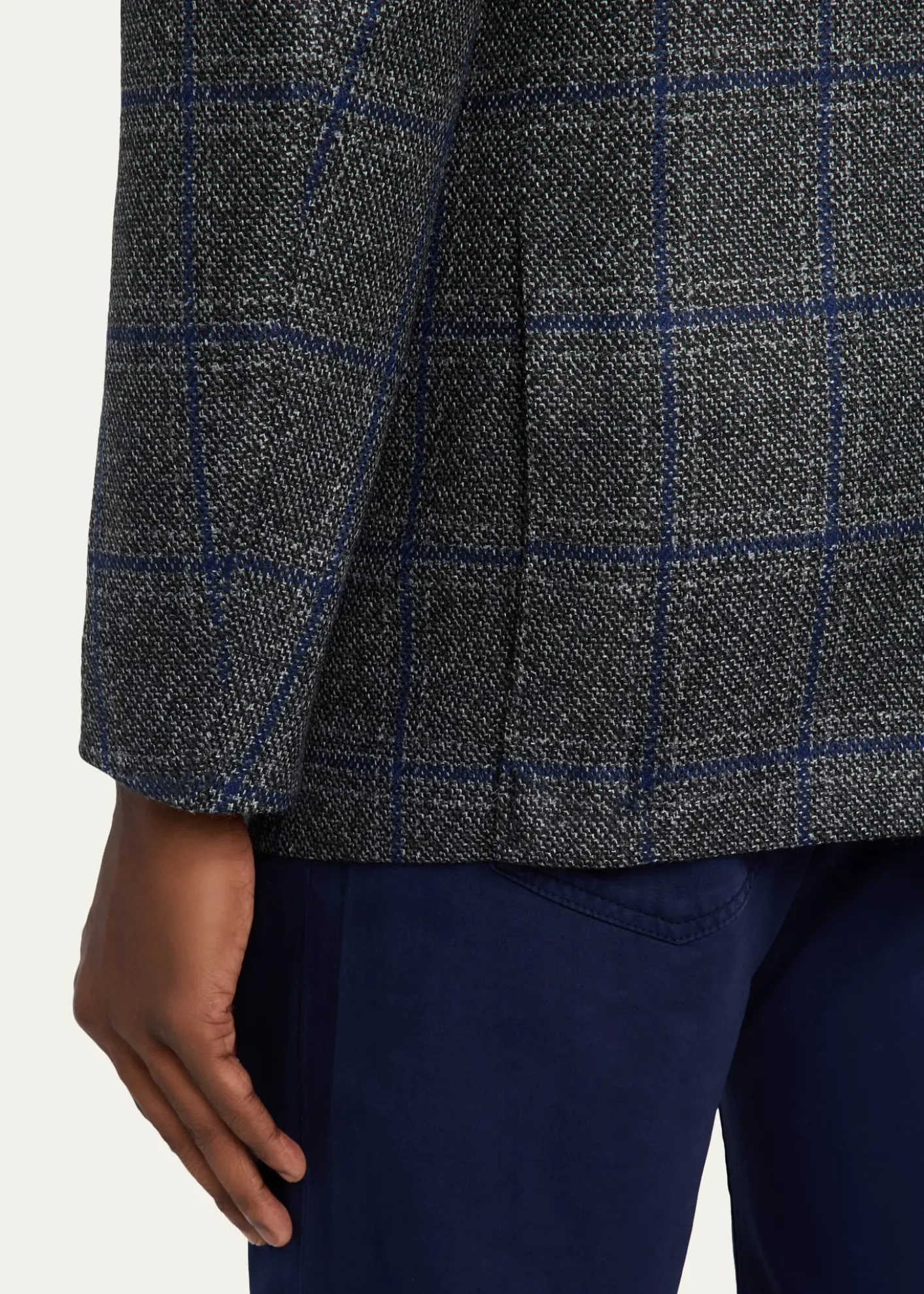 Cesare AttoliniMen's Windowpane Wool Two-Button Jacket