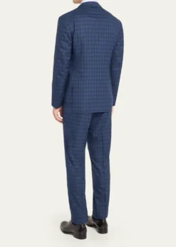 Cesare AttoliniMen's Wool Windowpane Check Two-Piece Suit