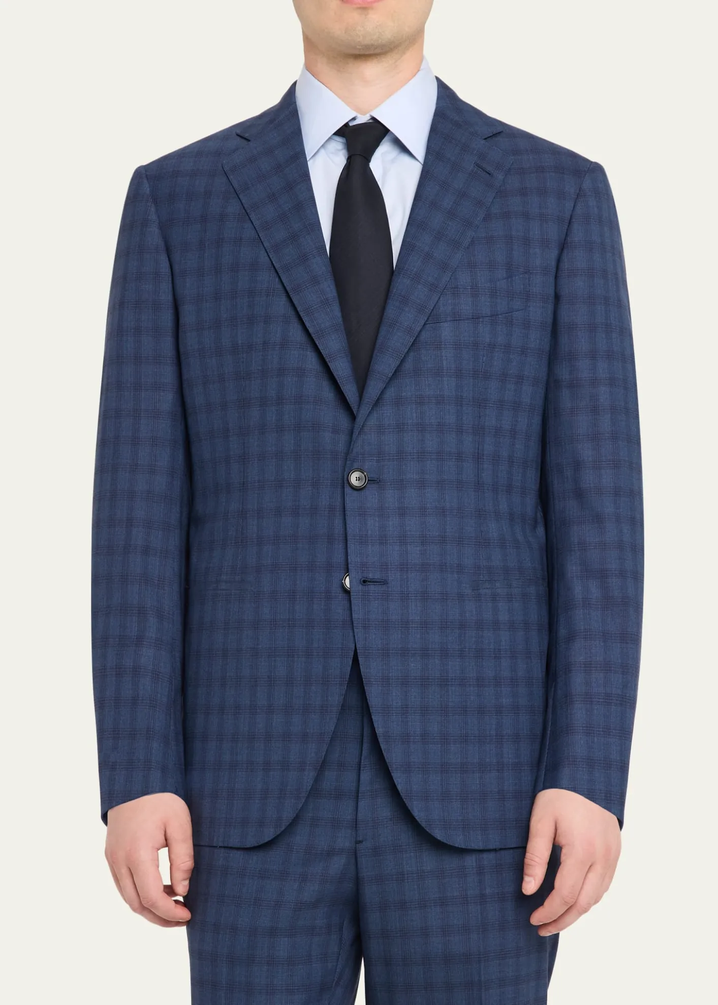 Cesare AttoliniMen's Wool Windowpane Check Two-Piece Suit