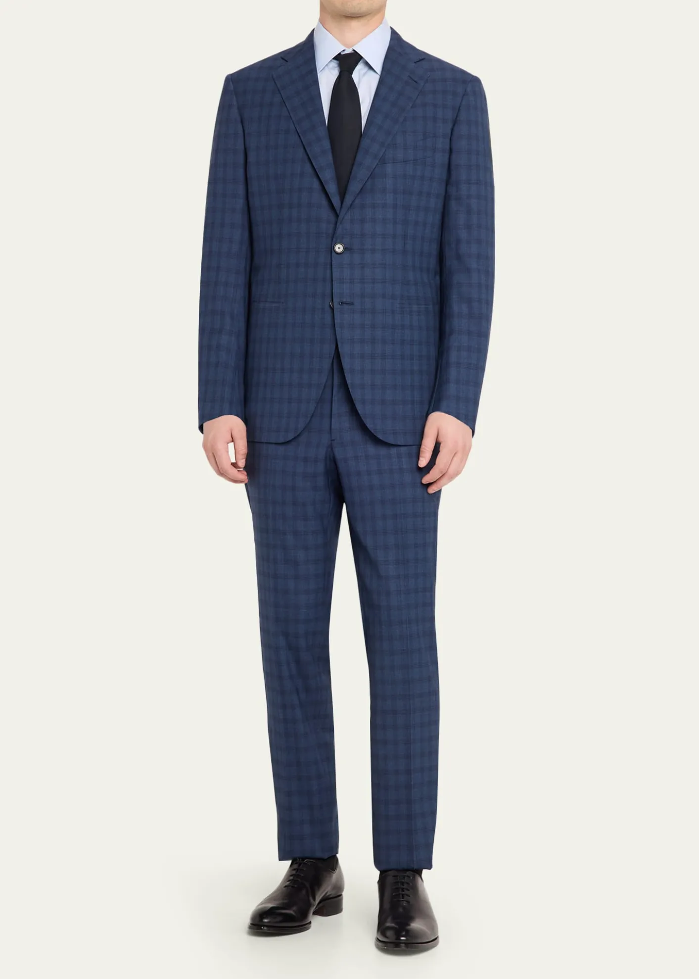 Cesare AttoliniMen's Wool Windowpane Check Two-Piece Suit