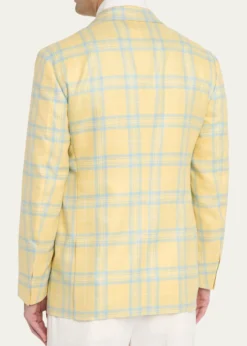 Cesare AttoliniMen's Cashmere and Silk Oversized Plaid Single-Breasted Sport Coat