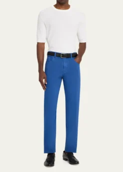 Cesare AttoliniMen's Cotton Bull Slim Straight-Leg Five-Pocket Pants