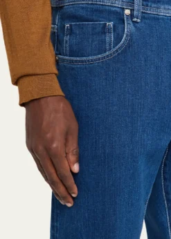 Cesare AttoliniMen's Dark-Wash Denim Slim Straight-Leg Jeans