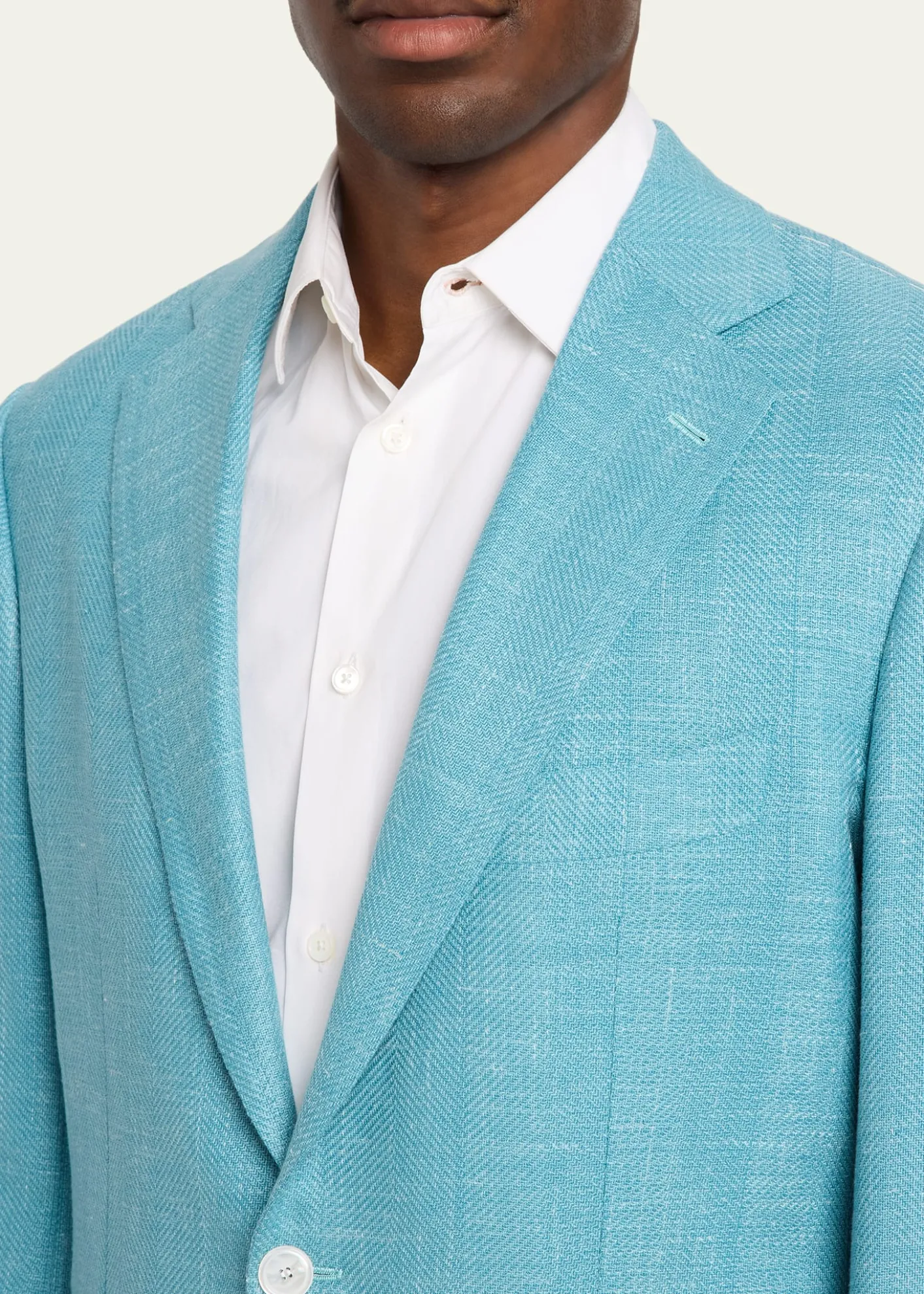 Cesare AttoliniMen's Herringbone Patch Pocket Single-Breasted Sport Coat