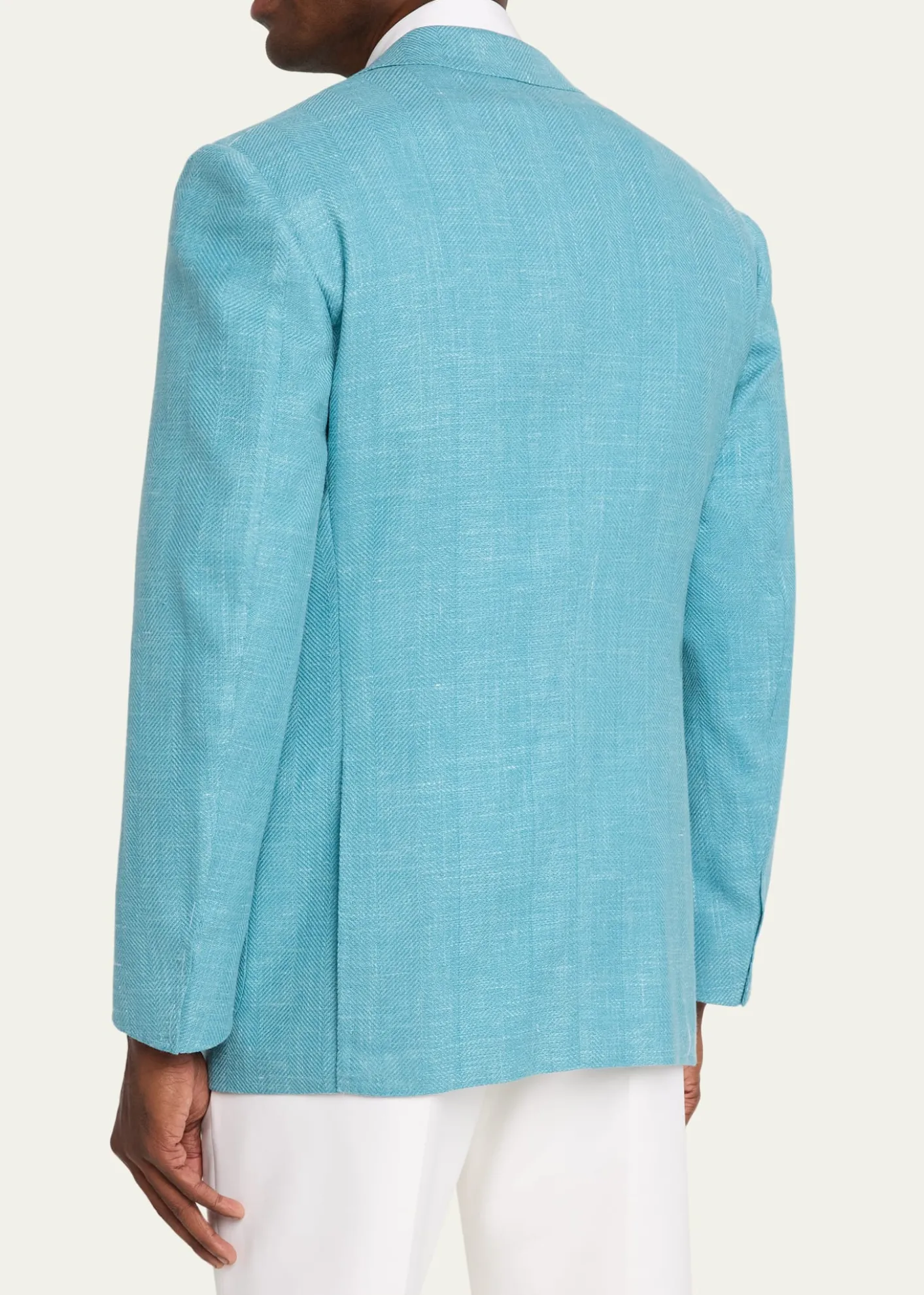 Cesare AttoliniMen's Herringbone Patch Pocket Single-Breasted Sport Coat