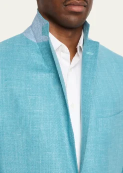 Cesare AttoliniMen's Herringbone Patch Pocket Single-Breasted Sport Coat