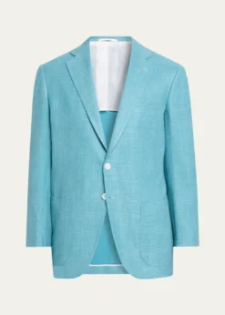 Cesare AttoliniMen's Herringbone Patch Pocket Single-Breasted Sport Coat