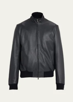 Cesare AttoliniMen's Leather Bomber Jacket
