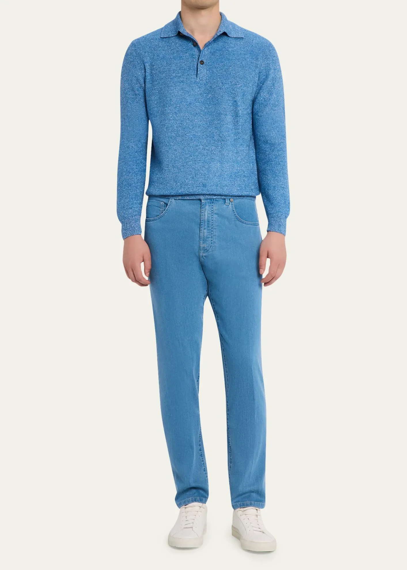 Cesare AttoliniMen's Light-Wash Denim Slim Straight-Leg Jeans
