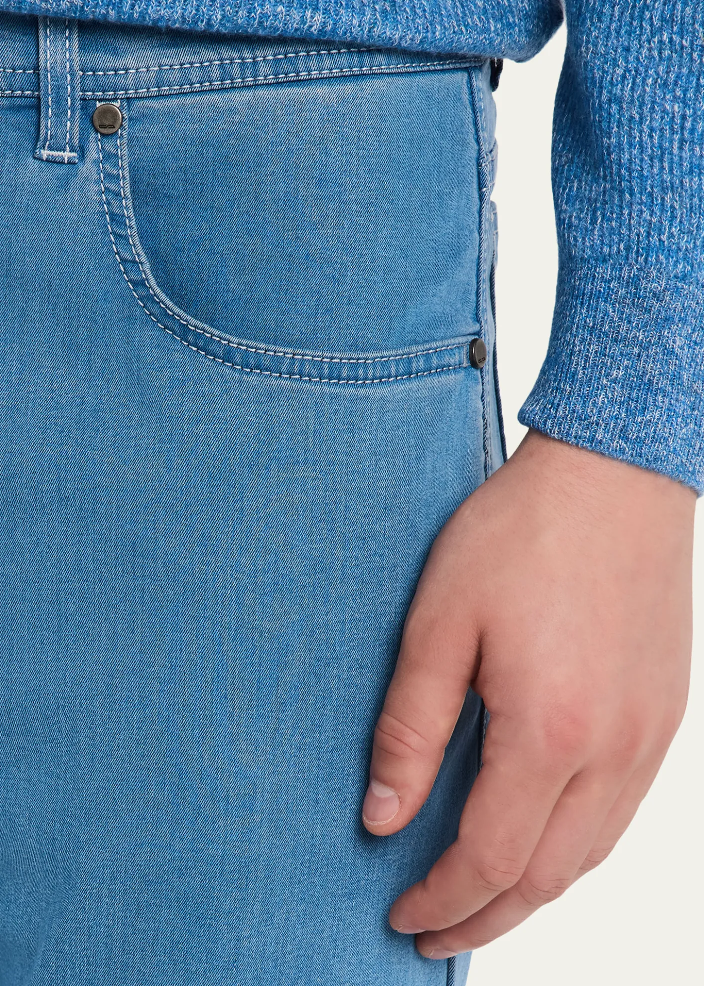 Cesare AttoliniMen's Light-Wash Denim Slim Straight-Leg Jeans