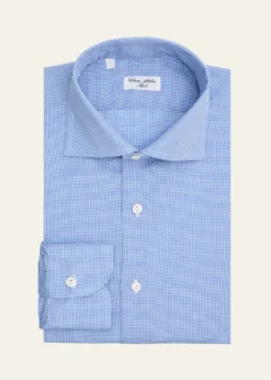 Cesare AttoliniMen's Micro-Check Cotton-Linen Shirt