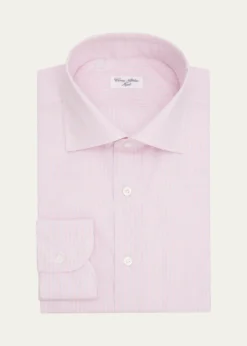 Cesare AttoliniMen's Micro-Plaid Cotton Dress Shirt