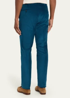 Cesare AttoliniMen's Slim Corduroy Flat-Front Pants