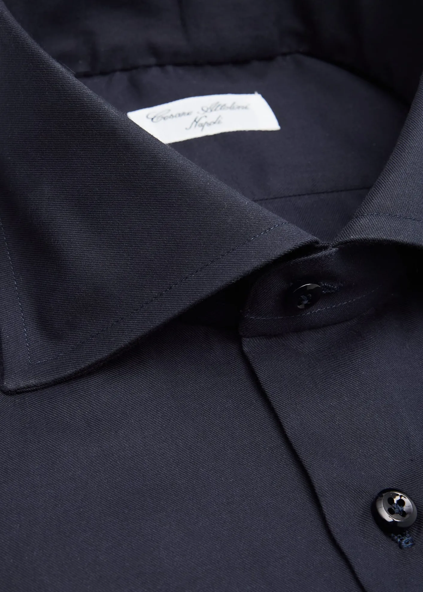 Cesare AttoliniMen's Solid Cotton Spread-Collar Sport Shirt